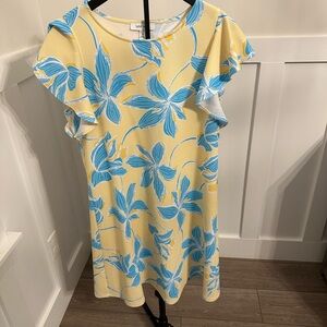 Nine West Yellow and Blue Floral Dress